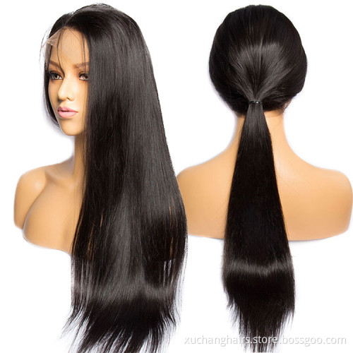 Wholesale natur black 100 human hair hd lace wig transparent Brazilian wig fashion water wave hd 13x6 lace frontal wigs